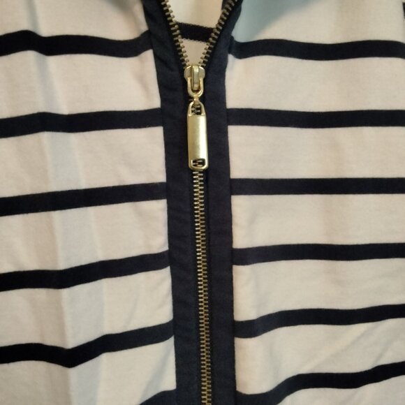 Navy and white striped Jacket size Large JM collection - Picture 3 of 5